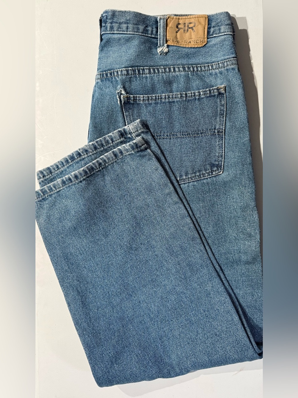 Ranch-Style Men's Straight Jeans in Light Blue Denim